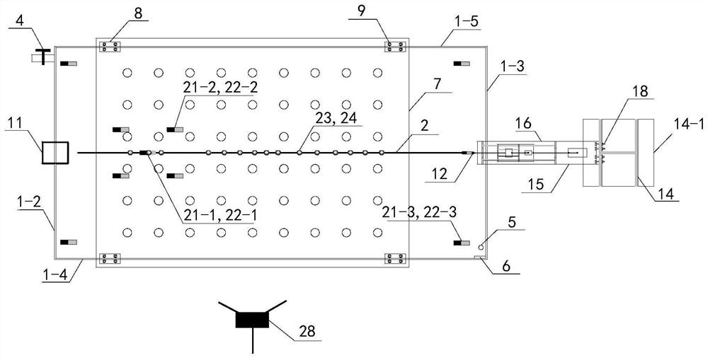 Riser motion response simulation device based on combination of floating structure wave frequency and slow drifting