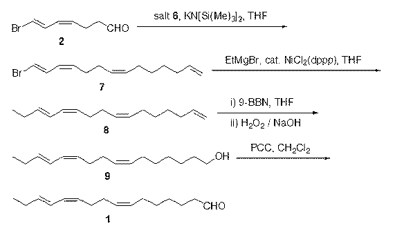 Synthesis method of (7Z,11Z,13E)-hexadecatrienal
