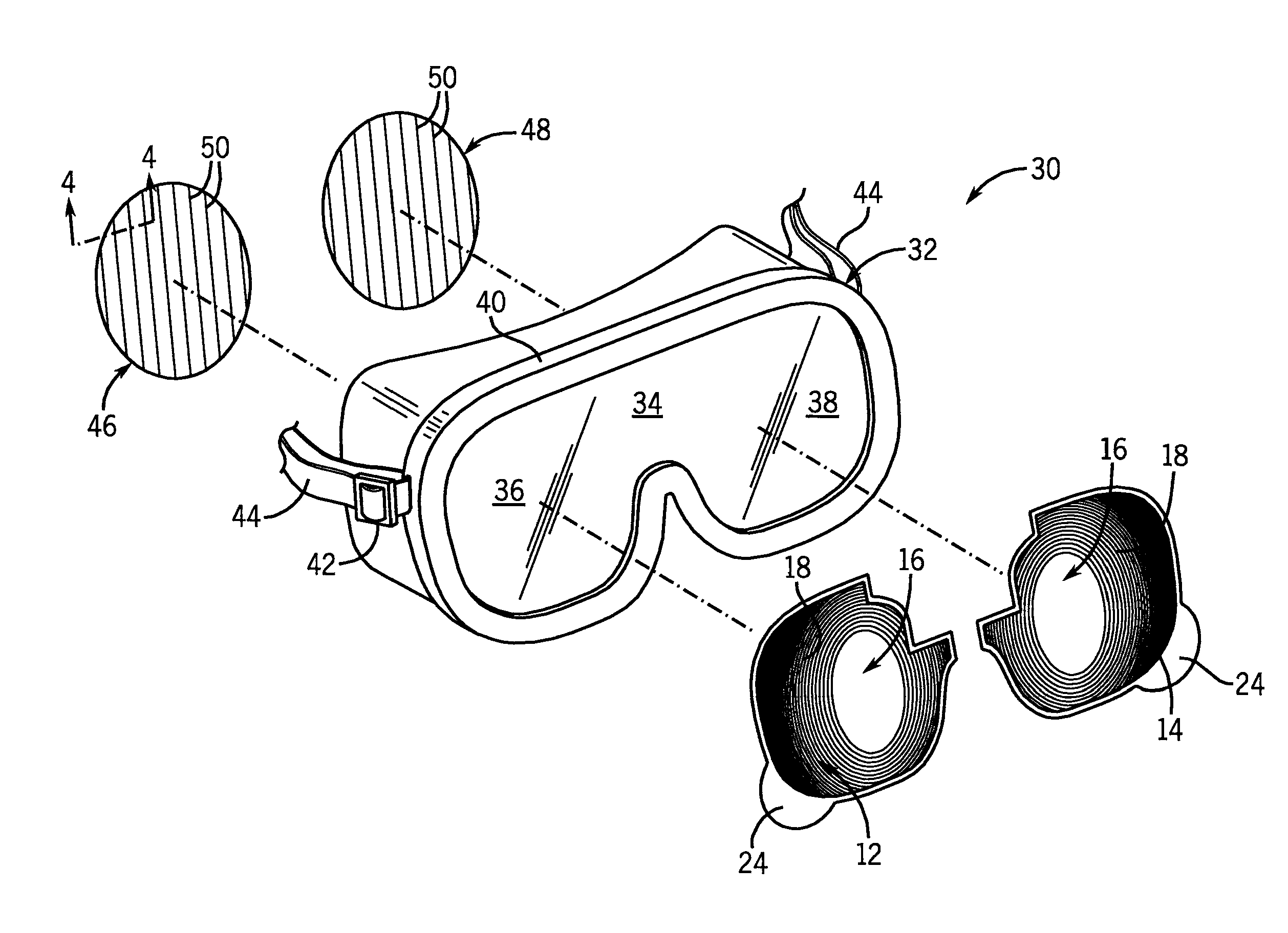 Viewing device for simulating impairment and reducing peripheral vision