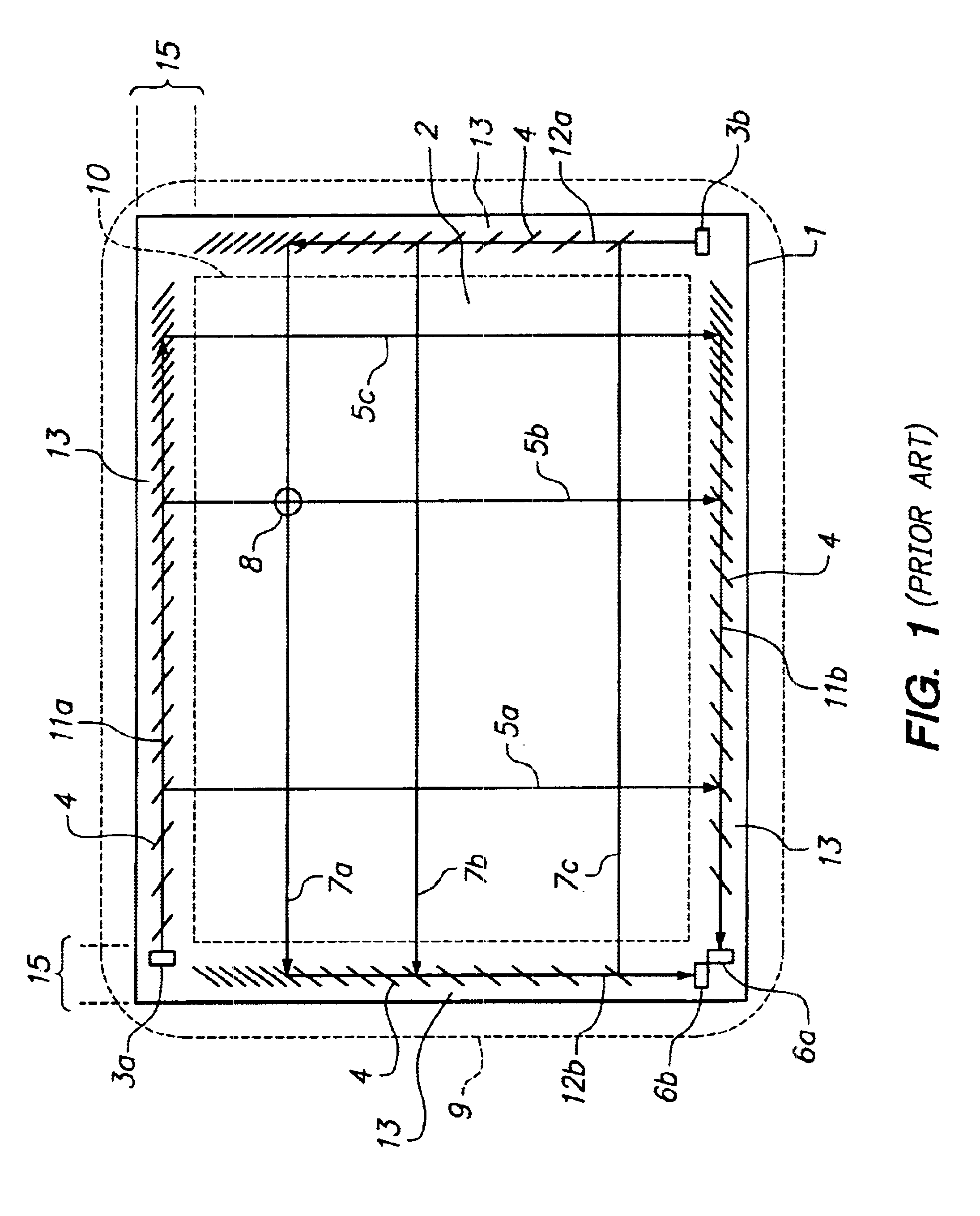 Acoustic touchscreen having waveguided reflector arrays