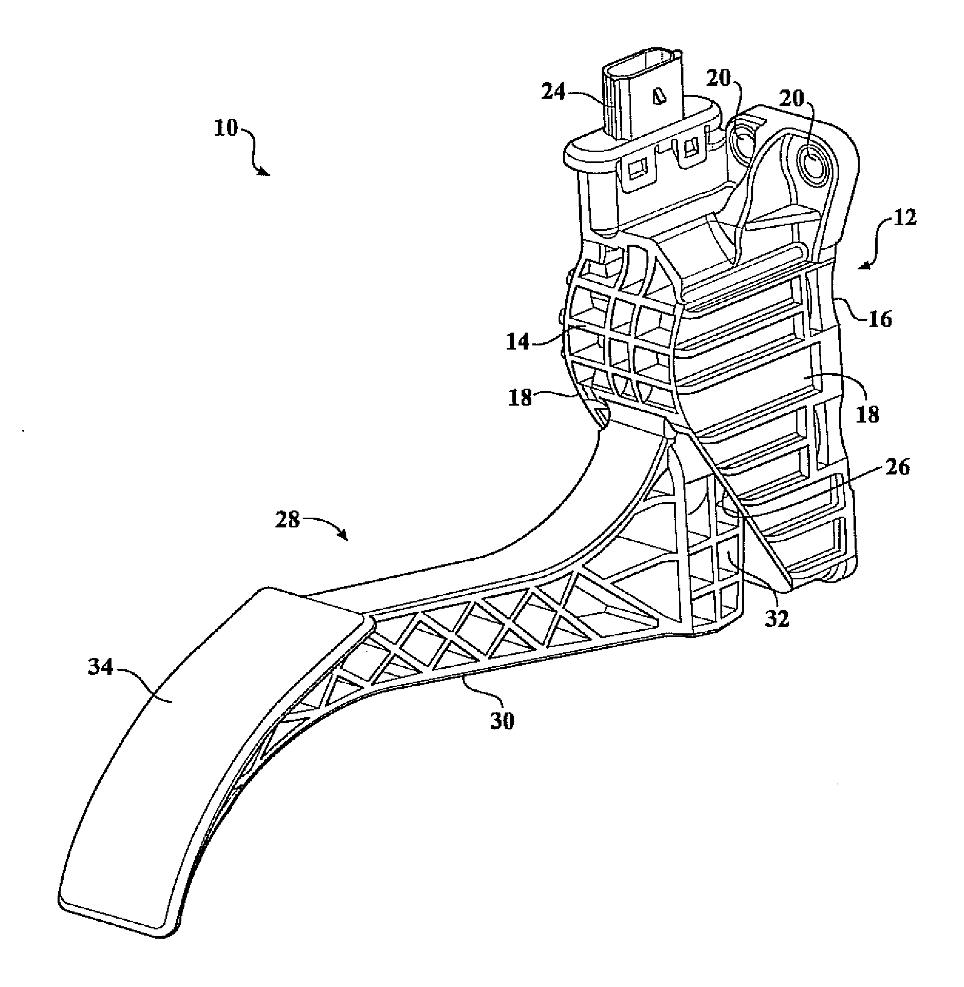 Electronic throttle control pedal assembly with hysteresis