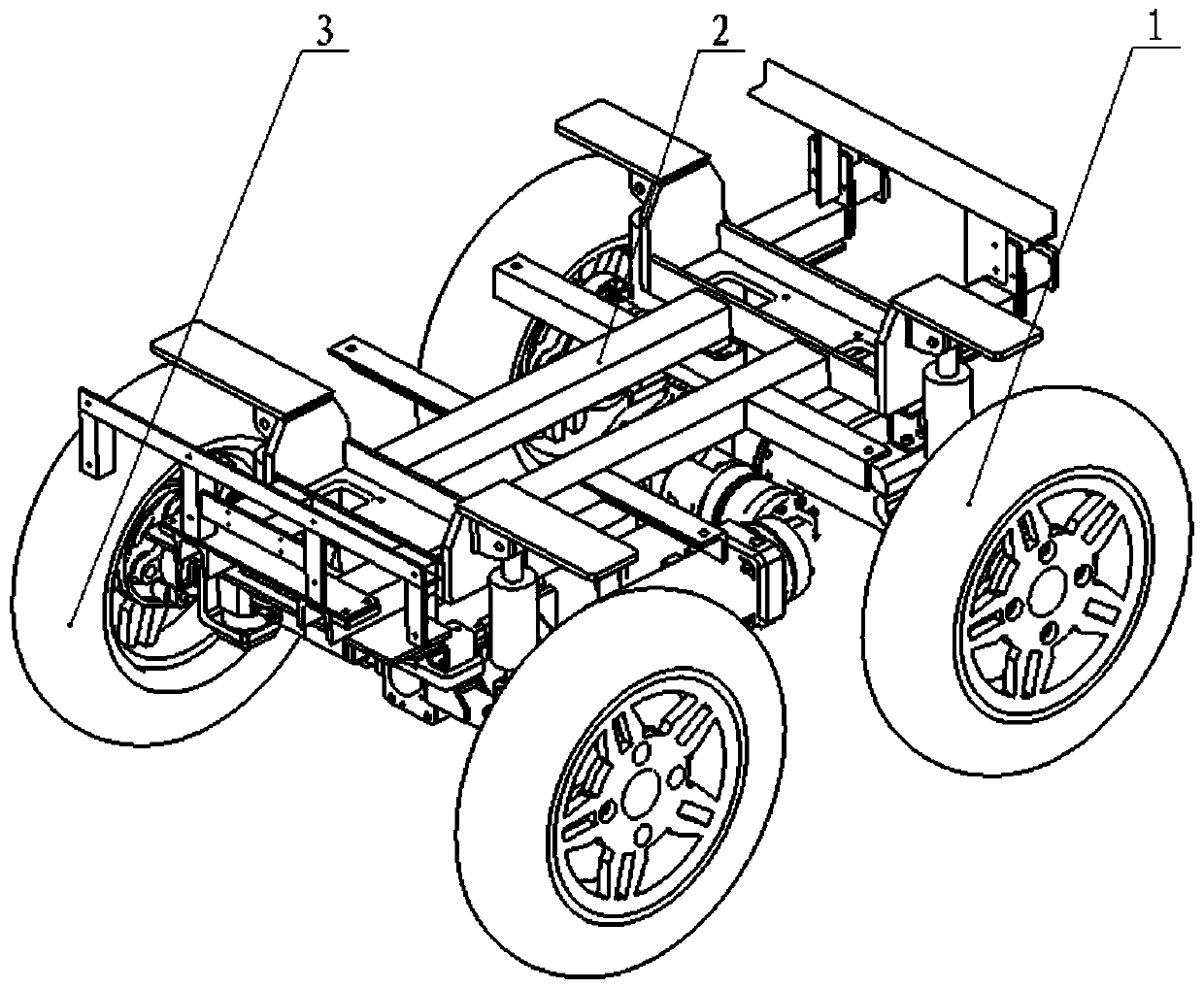 Four-wheel mobile robot chassis and four-wheel mobile robot