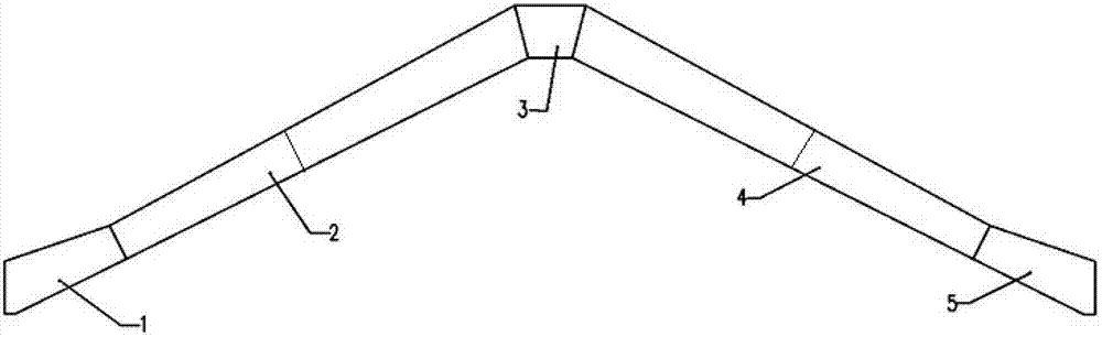 Flat-top variable-cross-section mast of large-span raking machine