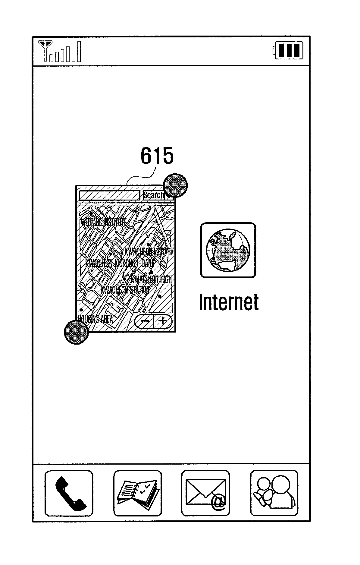 Method and terminal for executing application using touchscreen