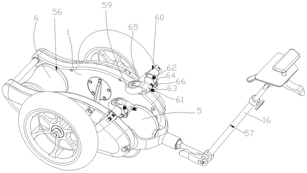 Two-stage driving bicycle slowdown training device with pull rod