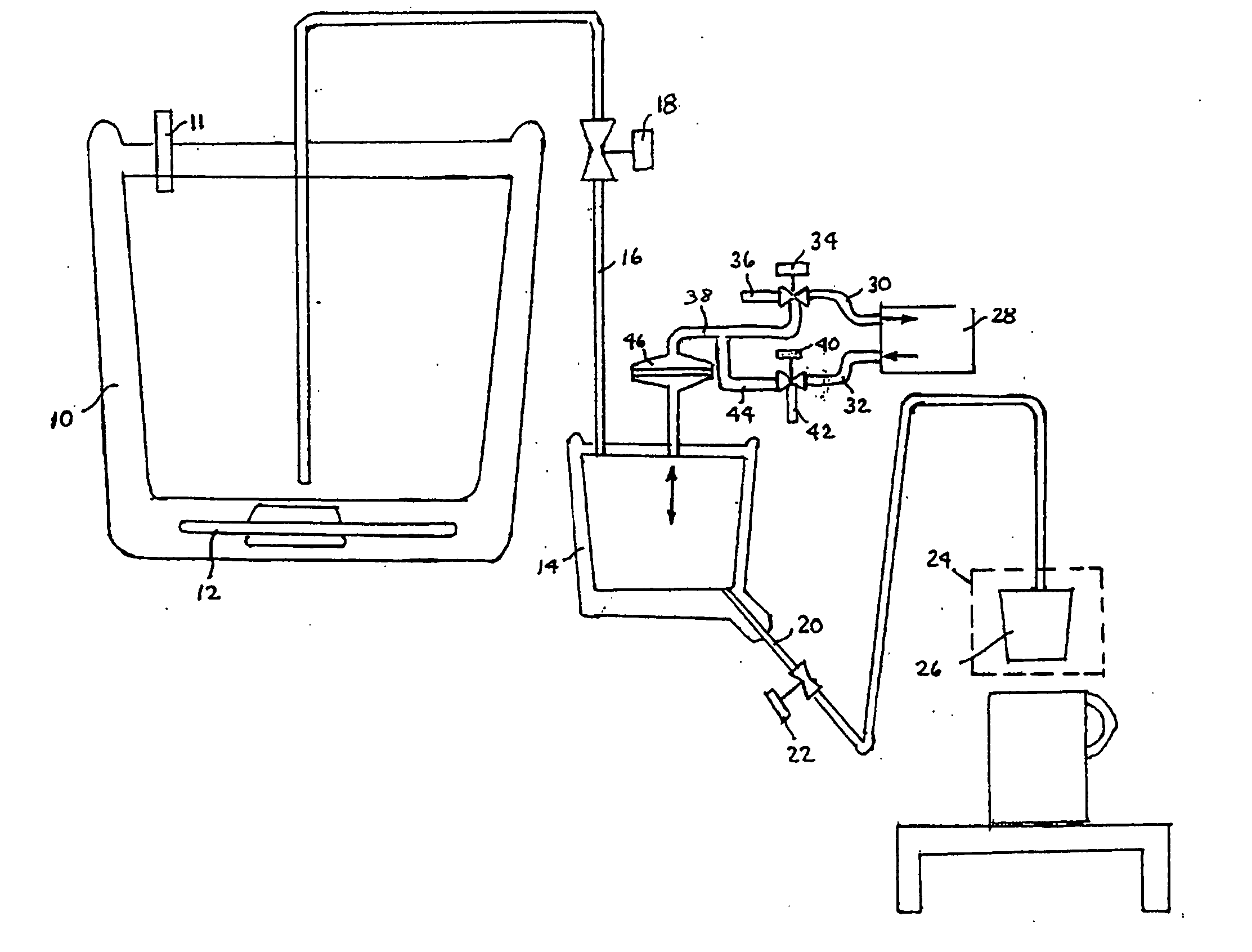 Dispensing system with vacuum-filled metering chamber