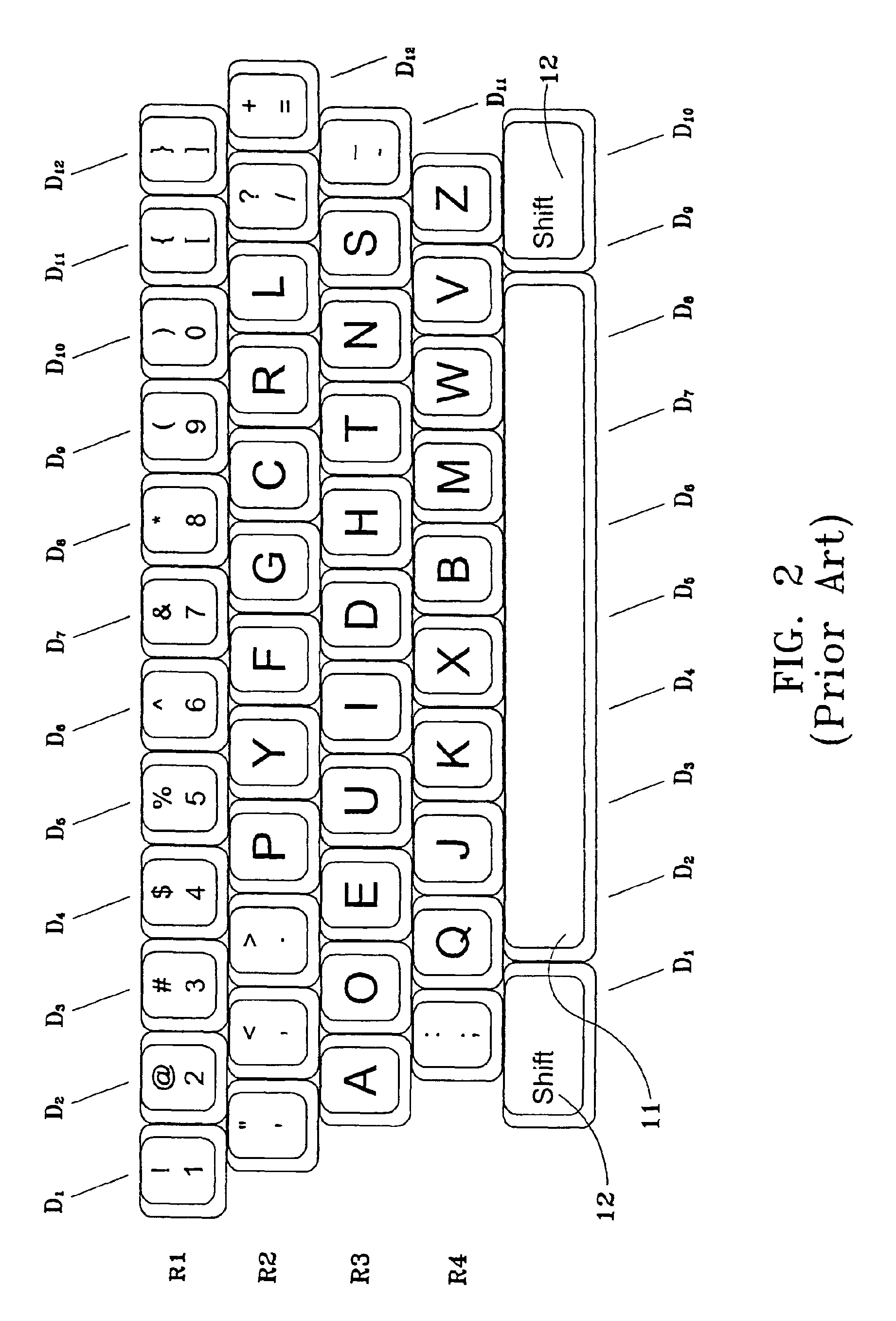 Keyboard arrangement for easy acquisition of typing skills