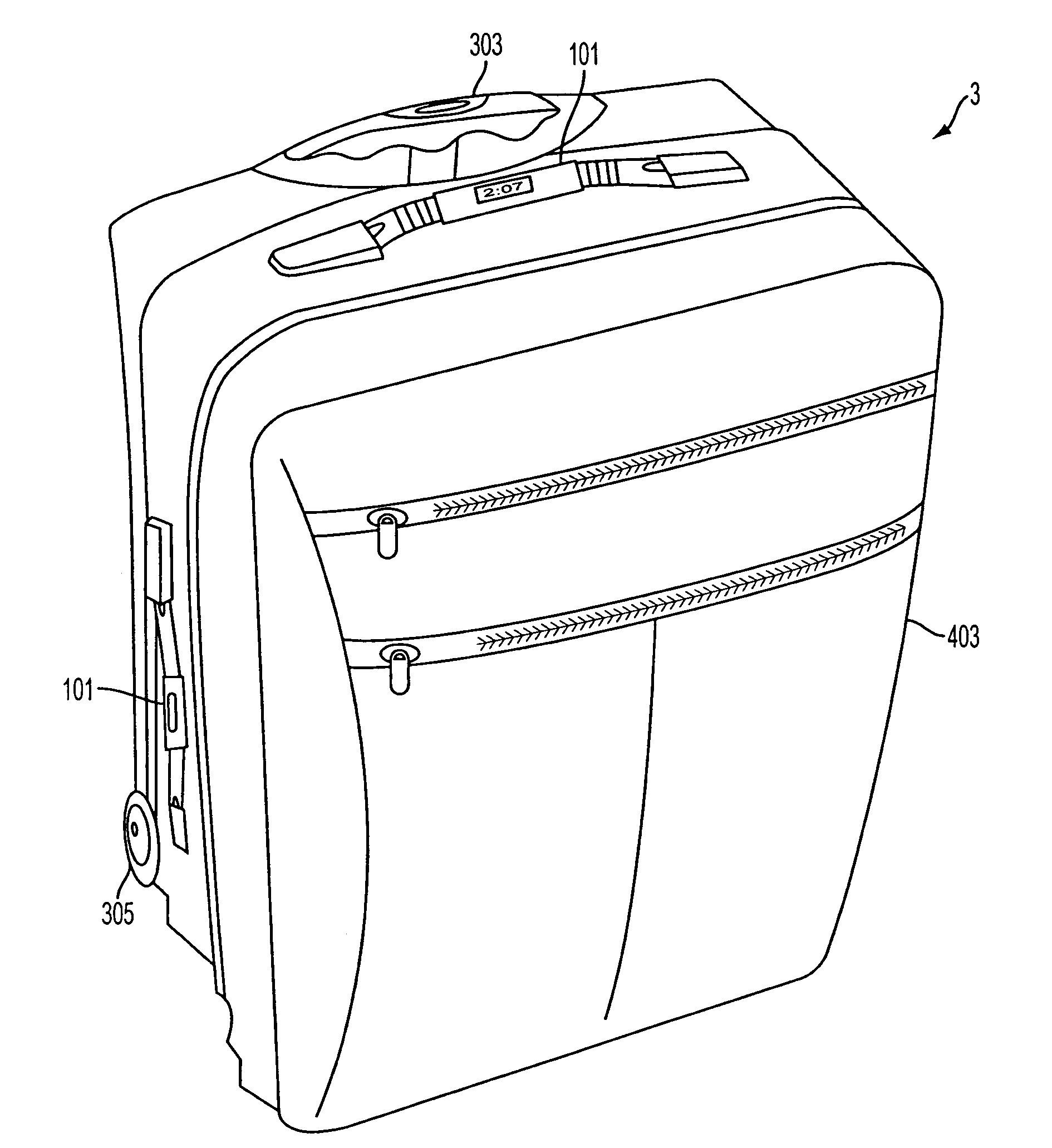 Weight determining mechanism for a backpack or other luggage
