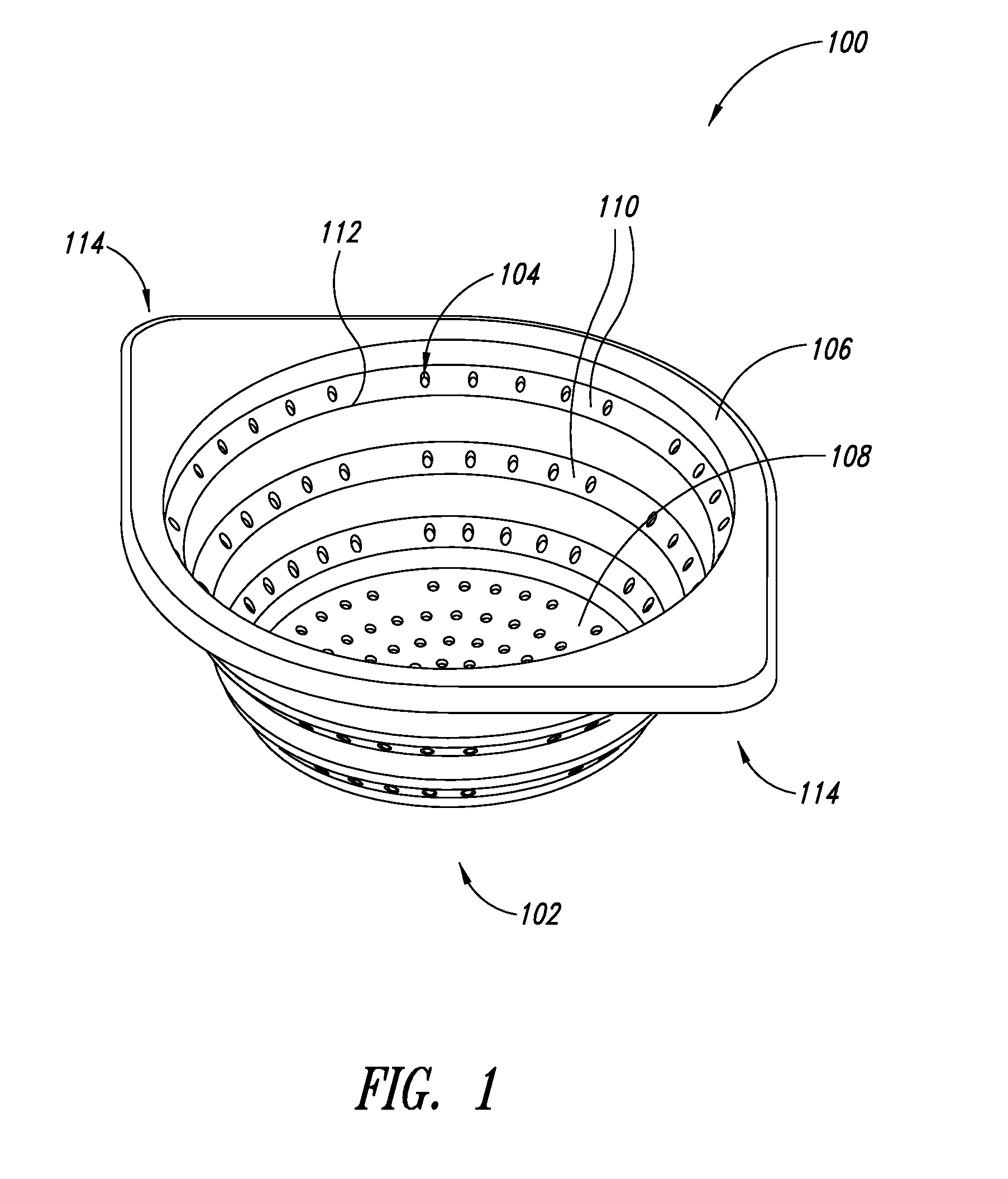 Collapsible straining device