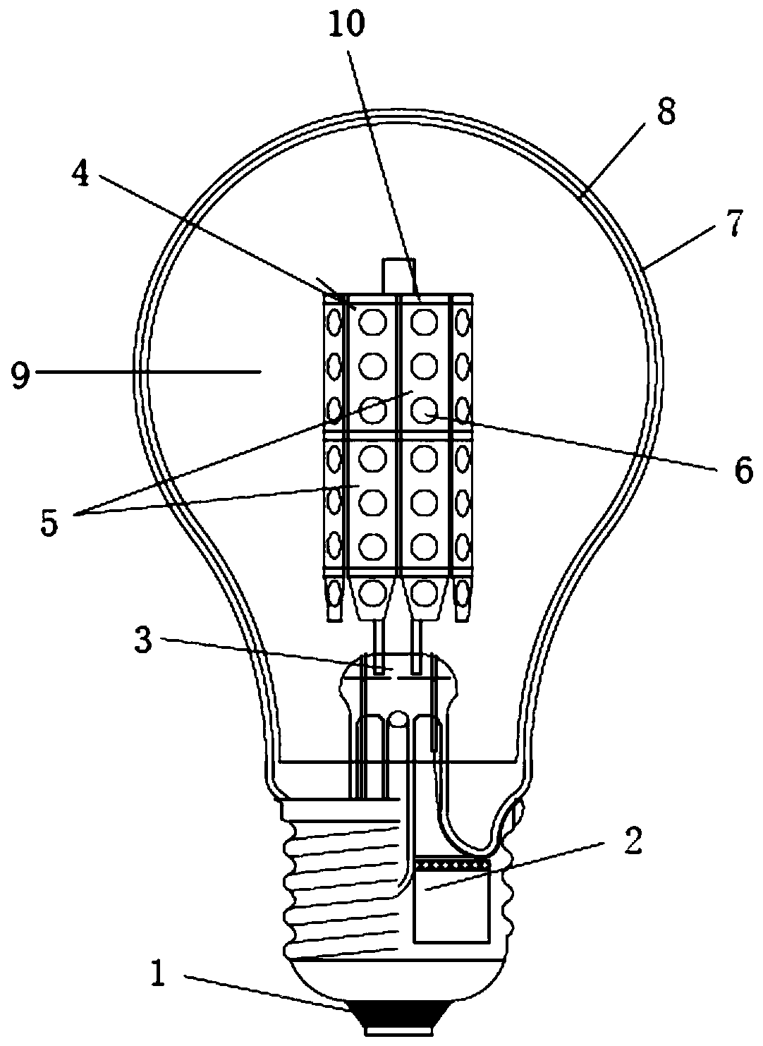 Spectral cutting LED mosquito-repelling bulb and manufacturing method thereof