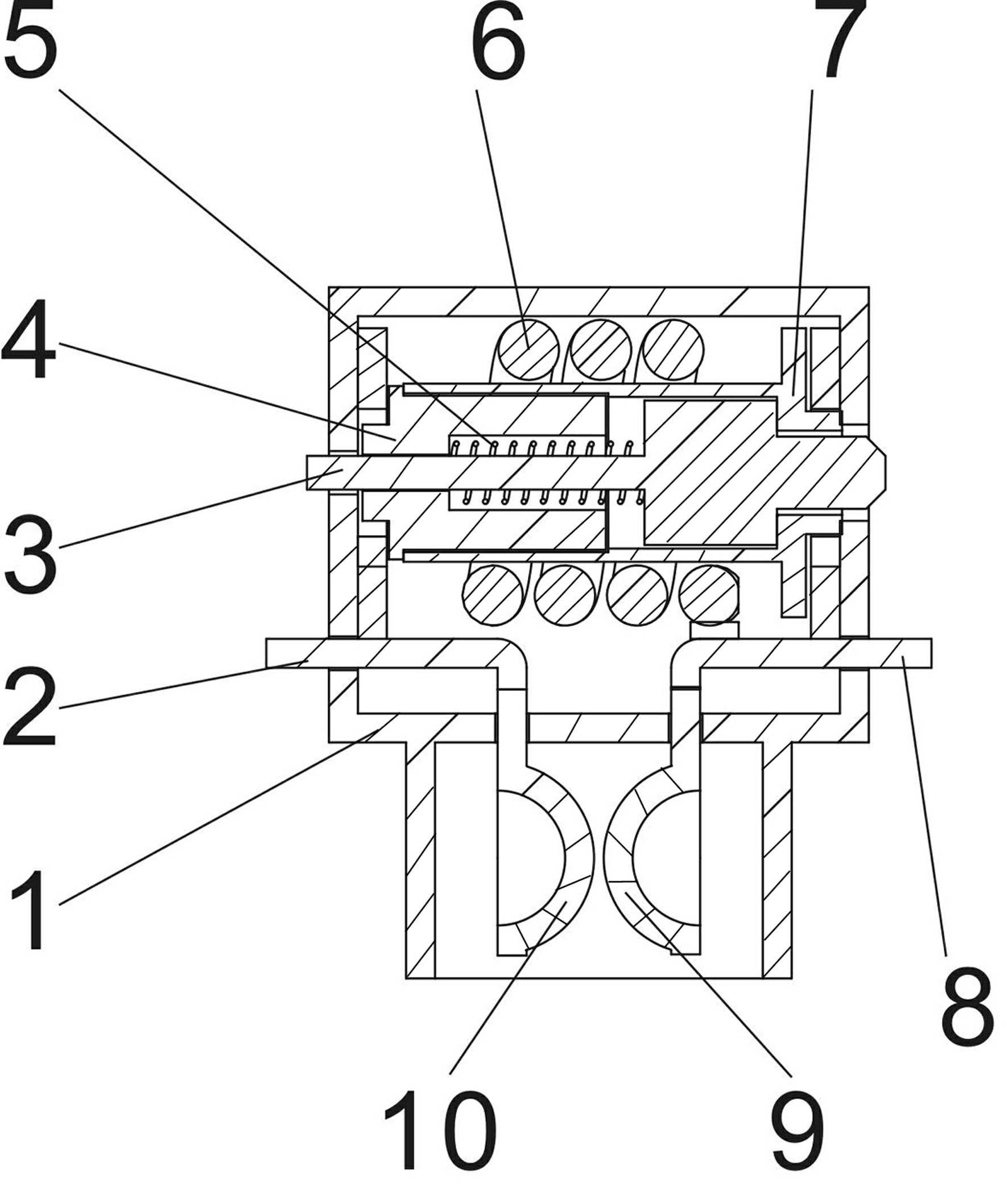 Electromagnet with current separation channel