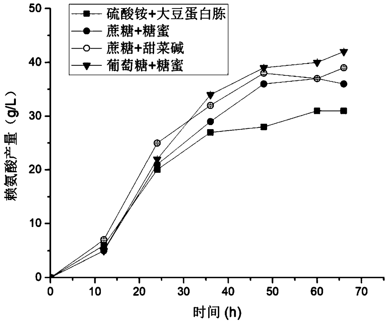 Recombinant corynebacterium glutamicum in high L-lysine yield and construction method thereof