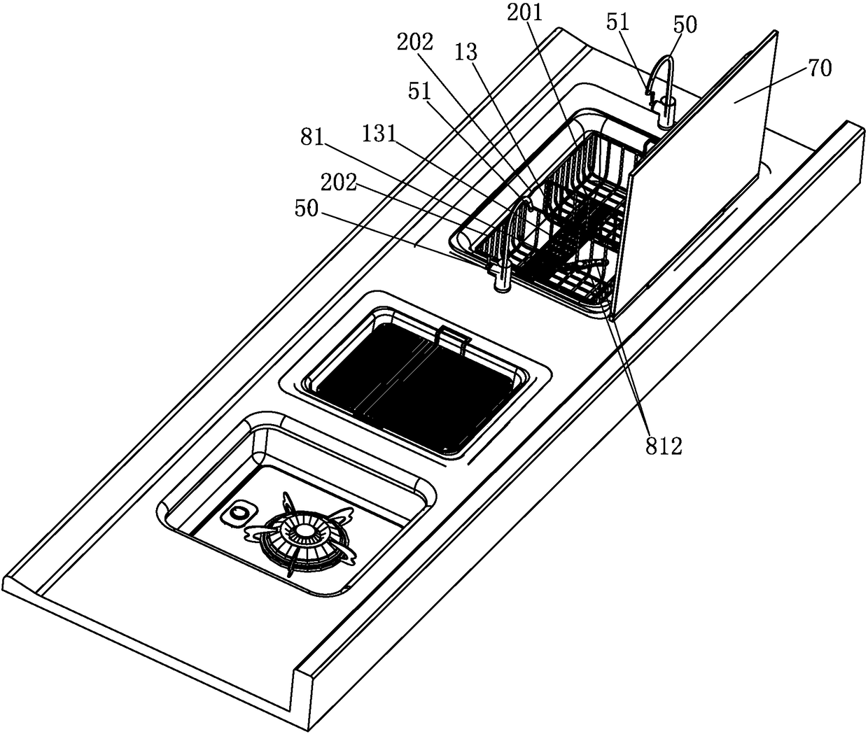 Multifunctional healthy cooking bench sink