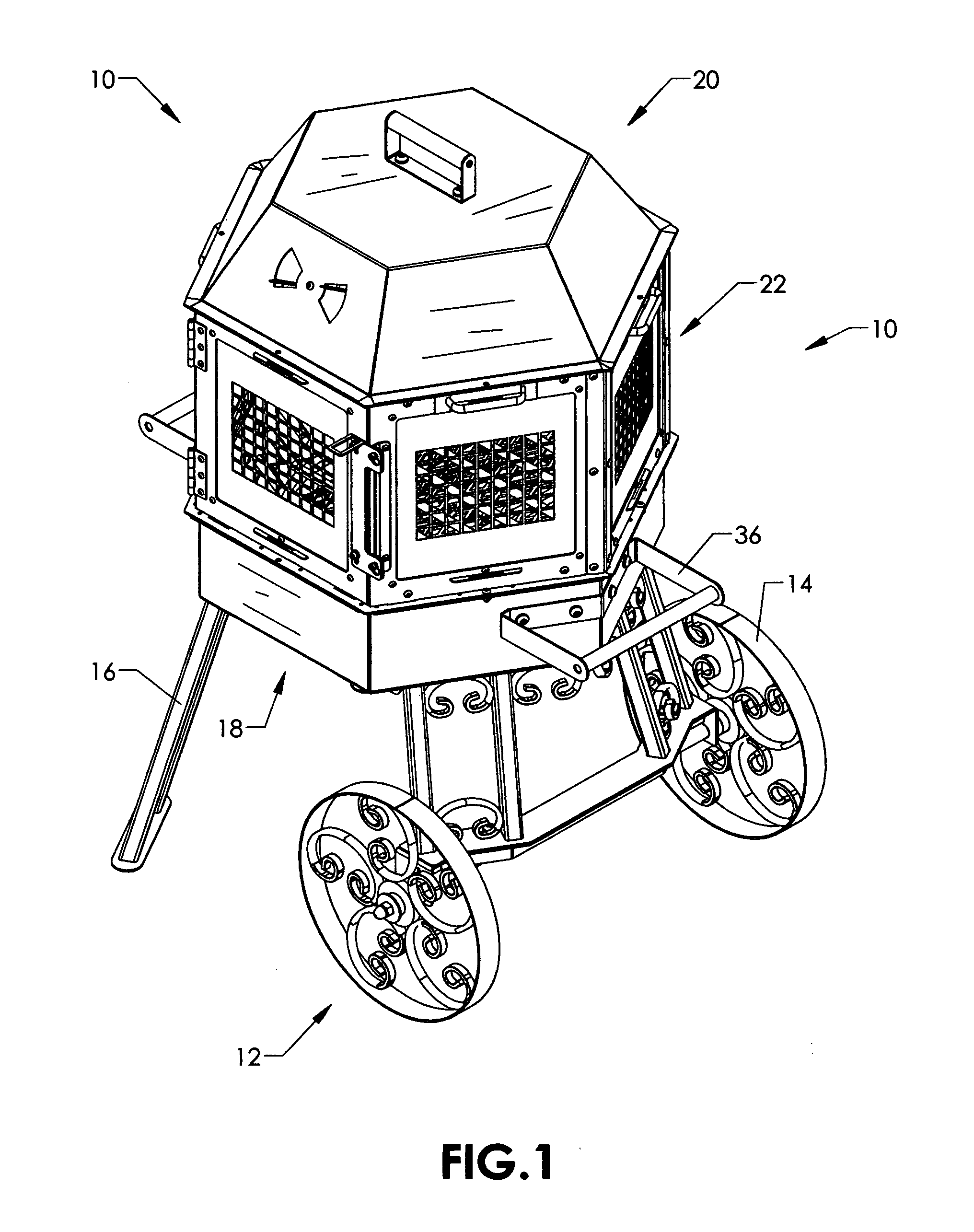 Convertible mobile fire pit and cooker assembly