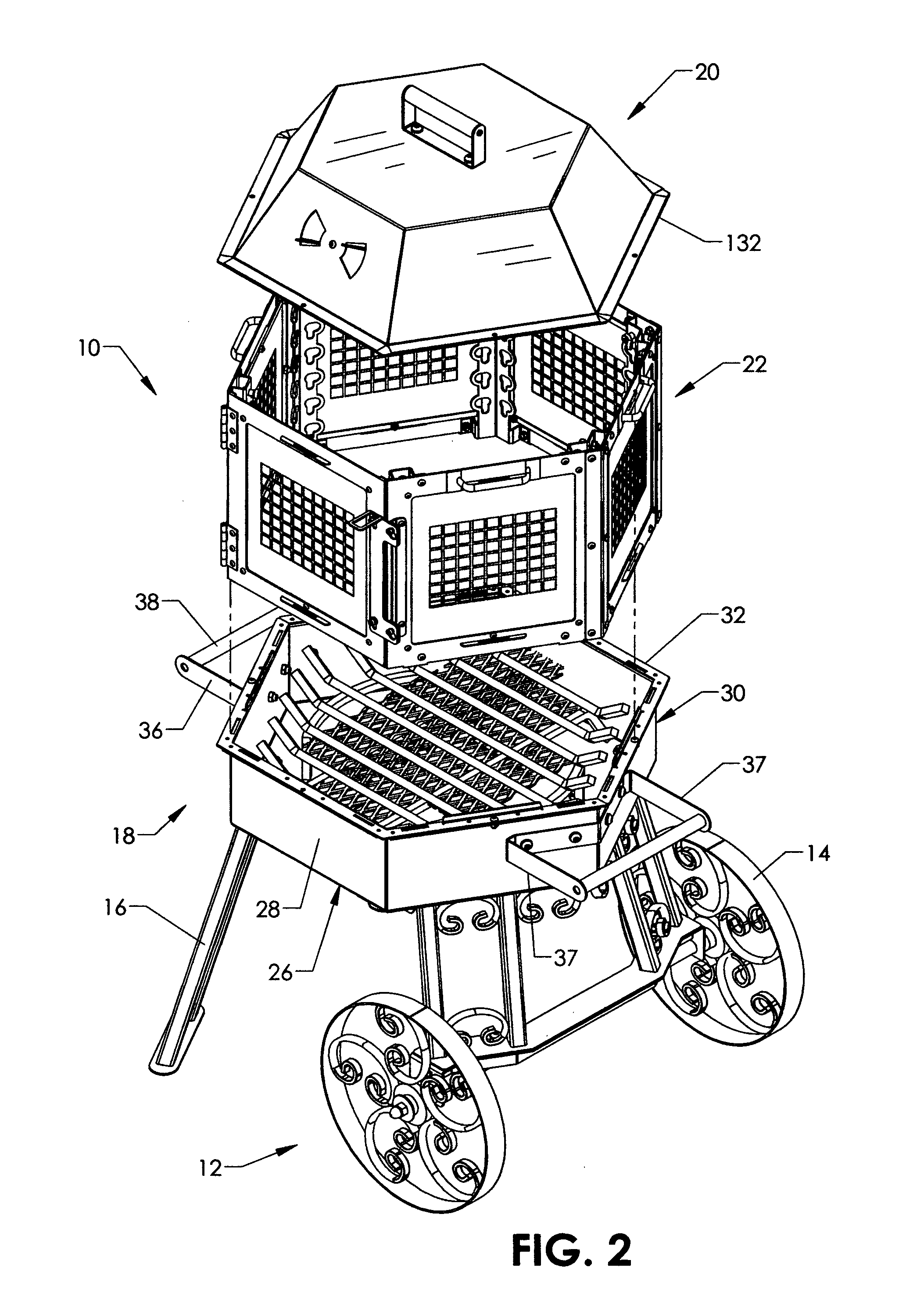 Convertible mobile fire pit and cooker assembly