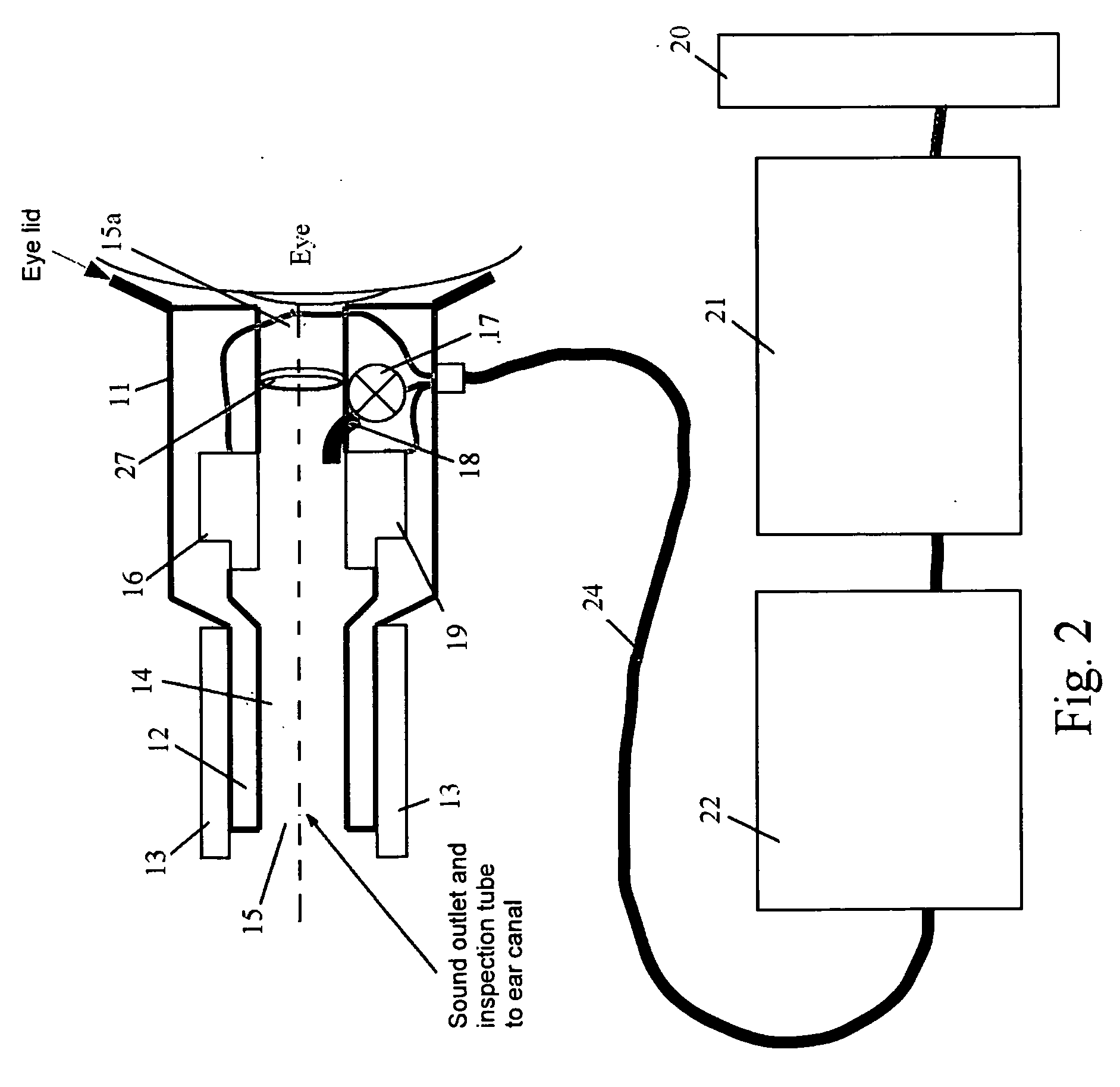 Ear canal obstruction detecting acoustical stimulation ear probe