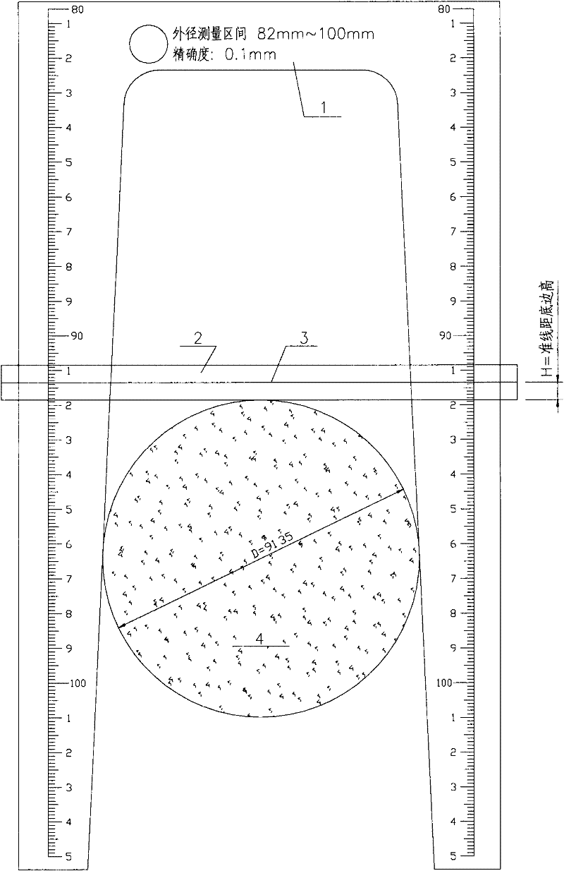 Outer diameter measuring ruler