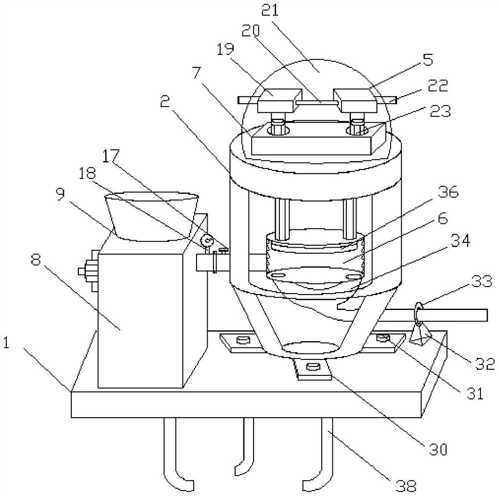 A high-pressure concrete stamping feeding device