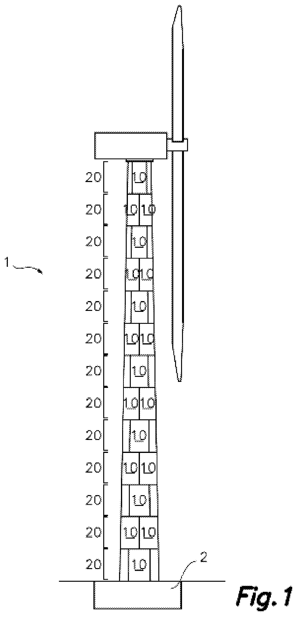 Support structure for wind-driven power generators