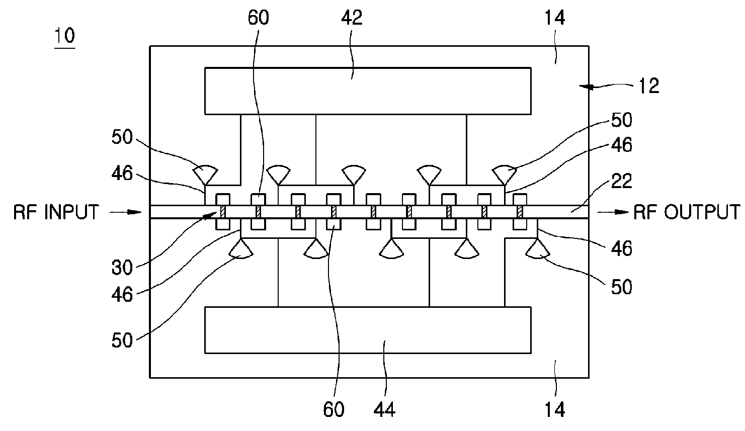 Phase shifter with photonic band gap structure using ferroelectric thin film