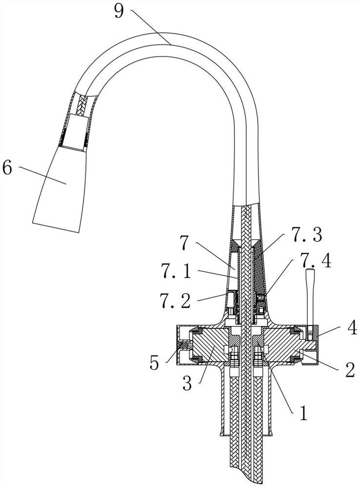 Manual and induction integrated kitchen faucet and control method