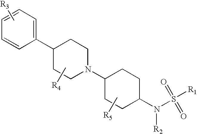 Piperidinyl substituted cyclohexane-1,4-diamines