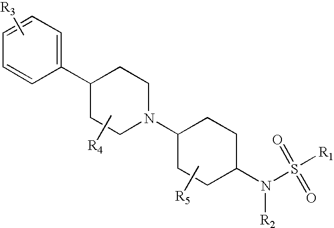 Piperidinyl substituted cyclohexane-1,4-diamines
