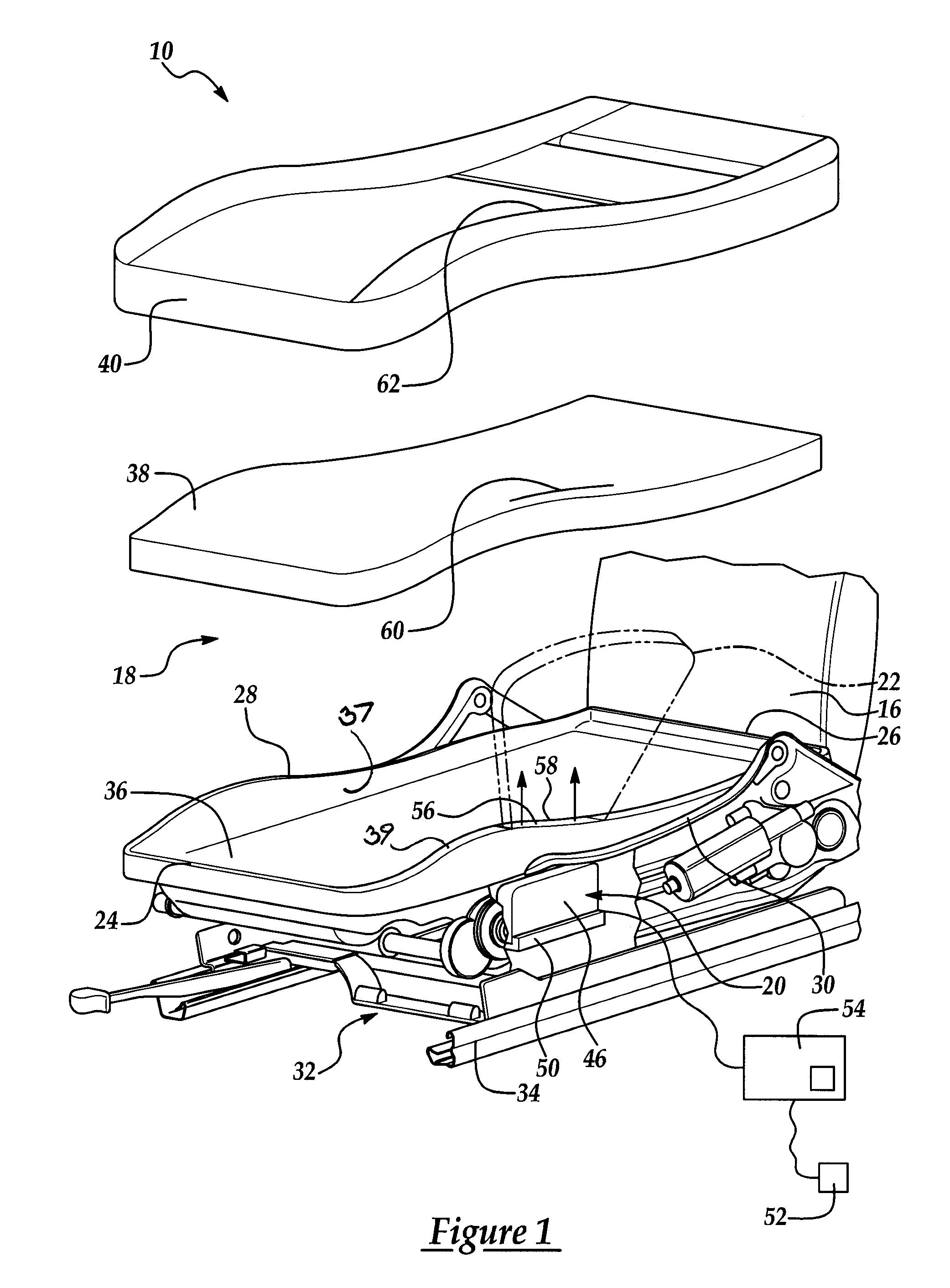 Inflatable airbag system for vehicle seat assembly