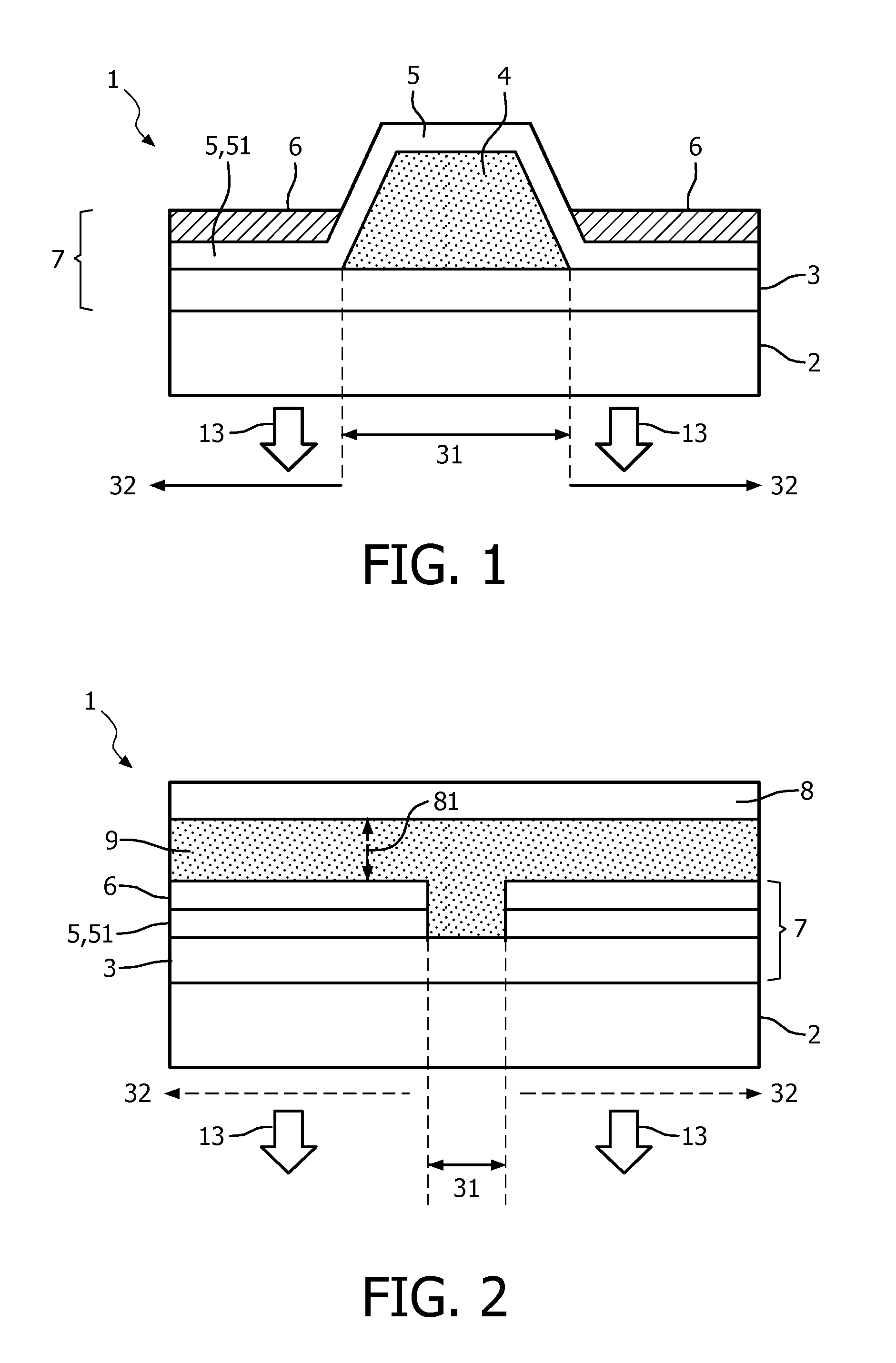 Structuring of oleds