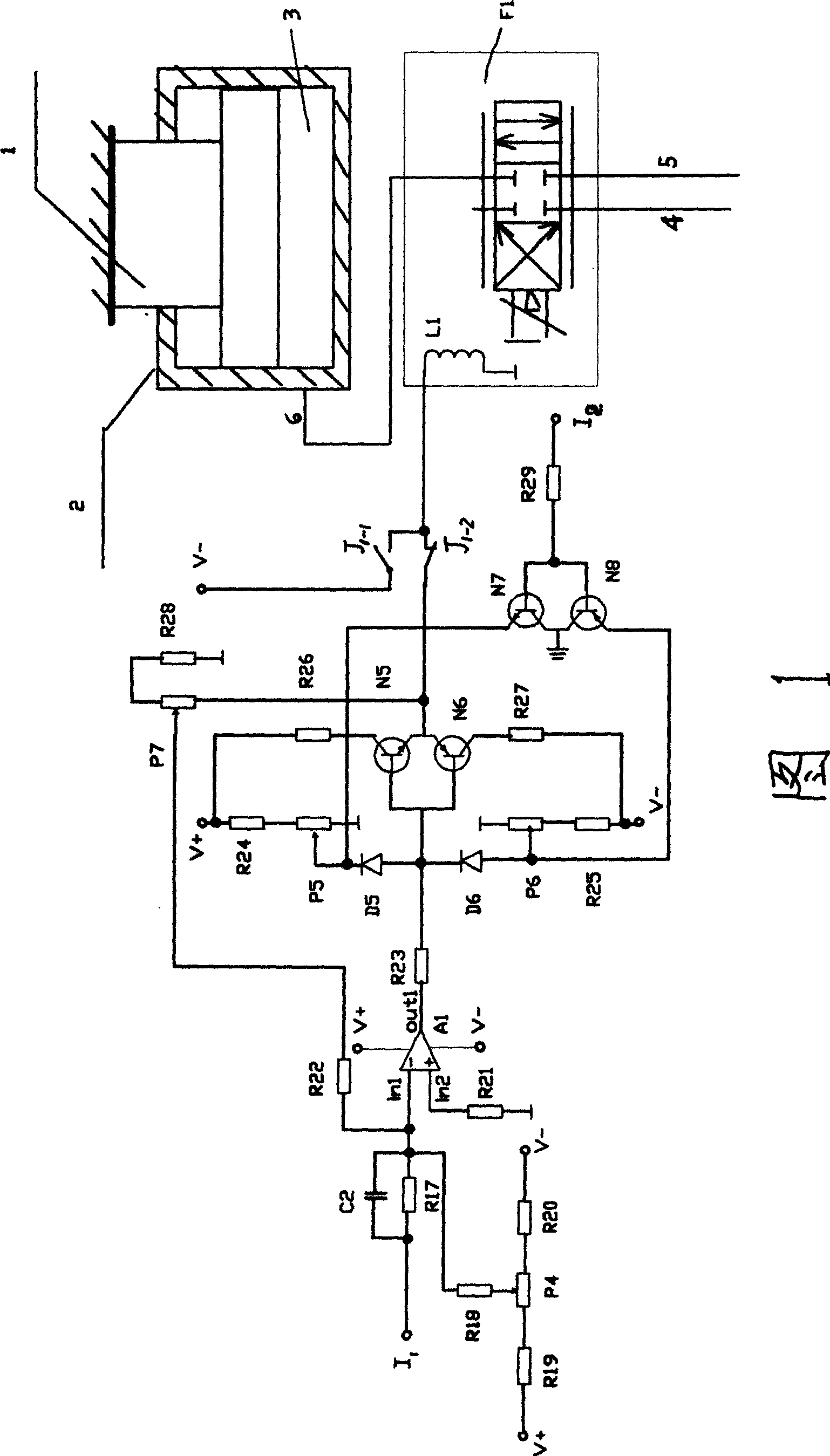 Method and device for synchro controlling high precision screwdown at two side during rolling steel plate