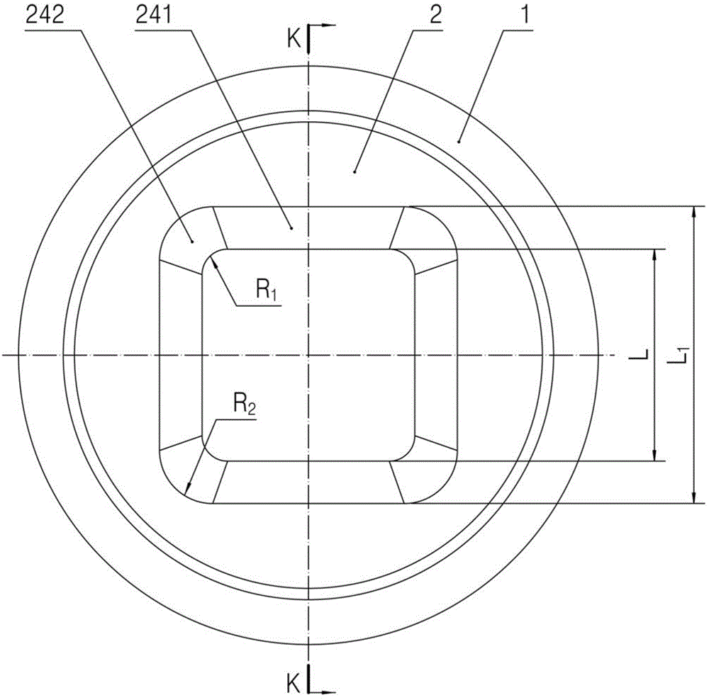 Outer die of square special-shaped steel pipe equilateral line core die