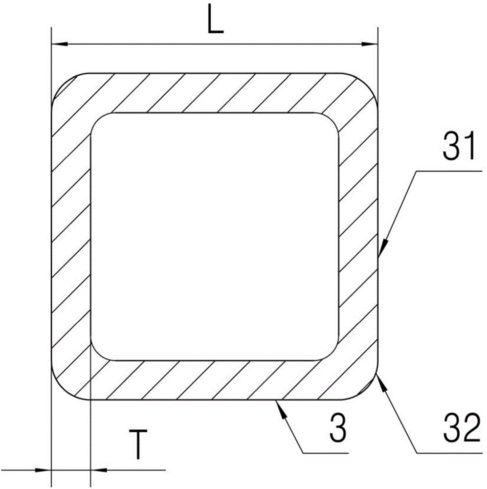 Outer die of square special-shaped steel pipe equilateral line core die