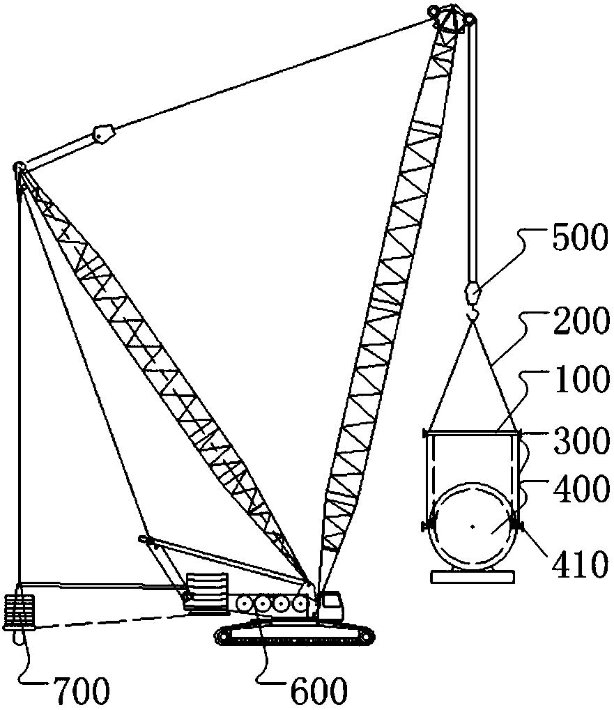 Hoisting tool and crawler-type hoisting device for gas turbine