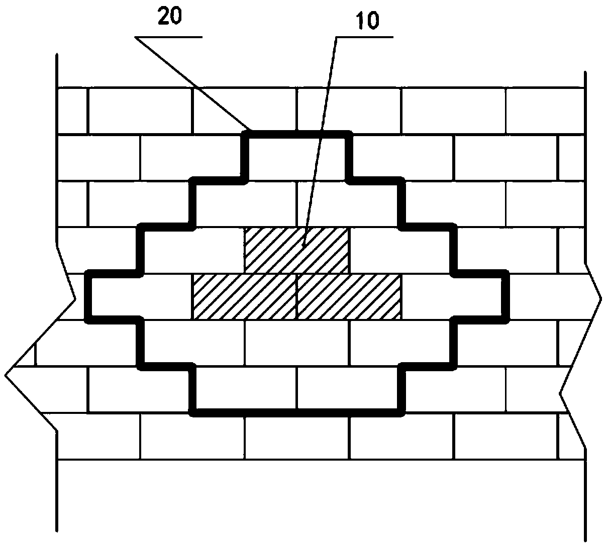 Hollow displacing repairing method of hollow exterior wall tile