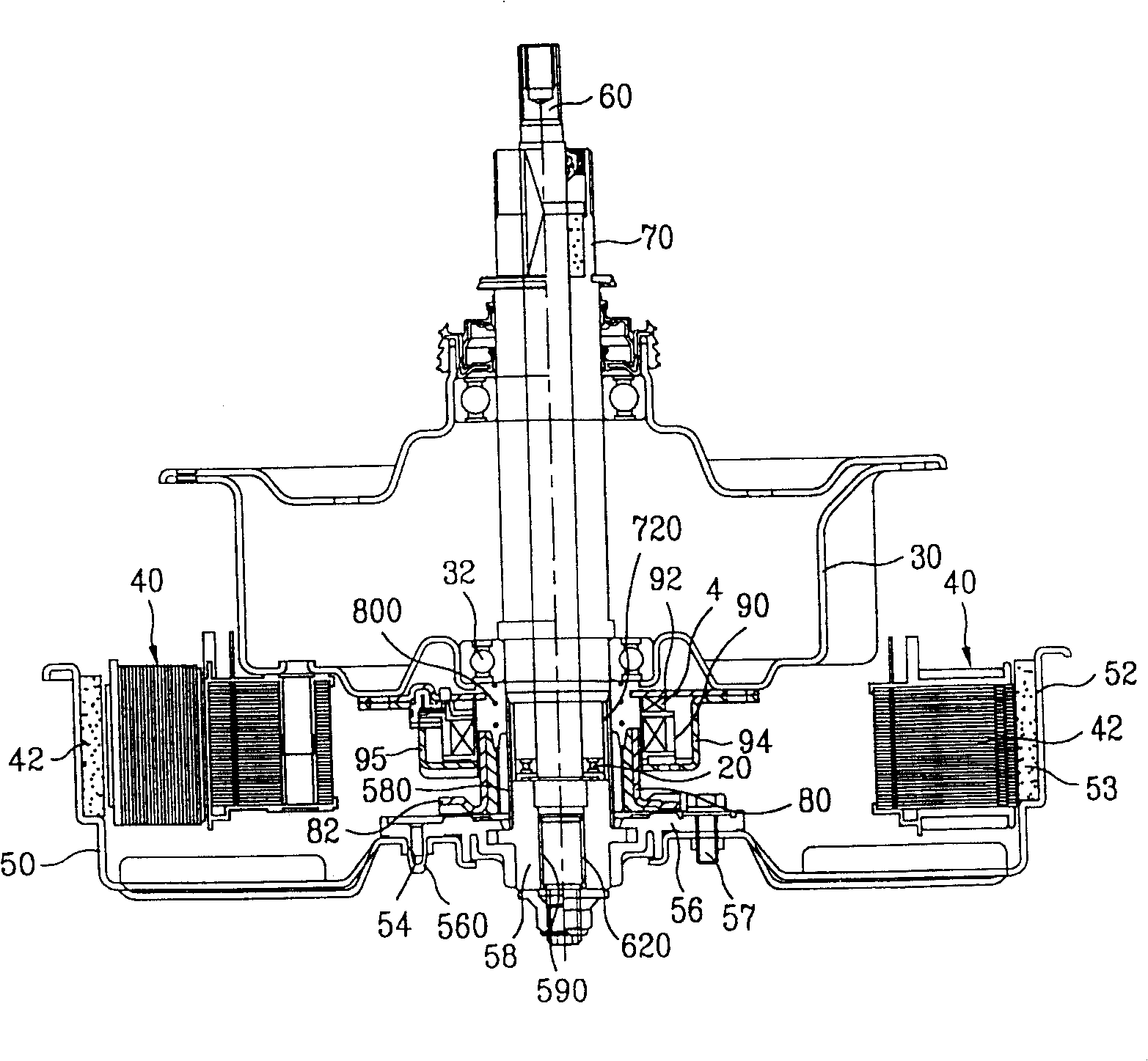 Control device of brushless D.C. motor for fully-automatic washing machine and control method thereof