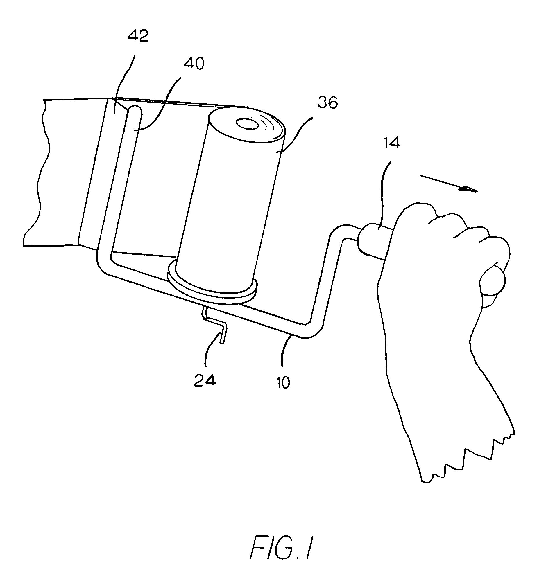 Device for applying a horizontal paper border on a wall