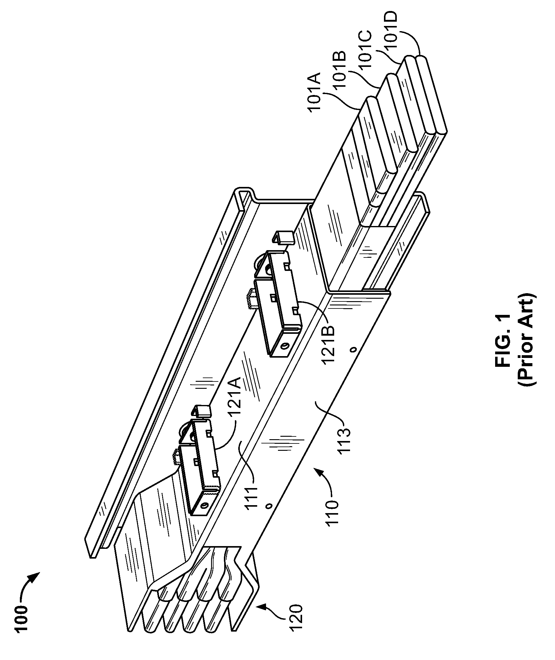 Insulation of busbars using insulating members having corrugated sections