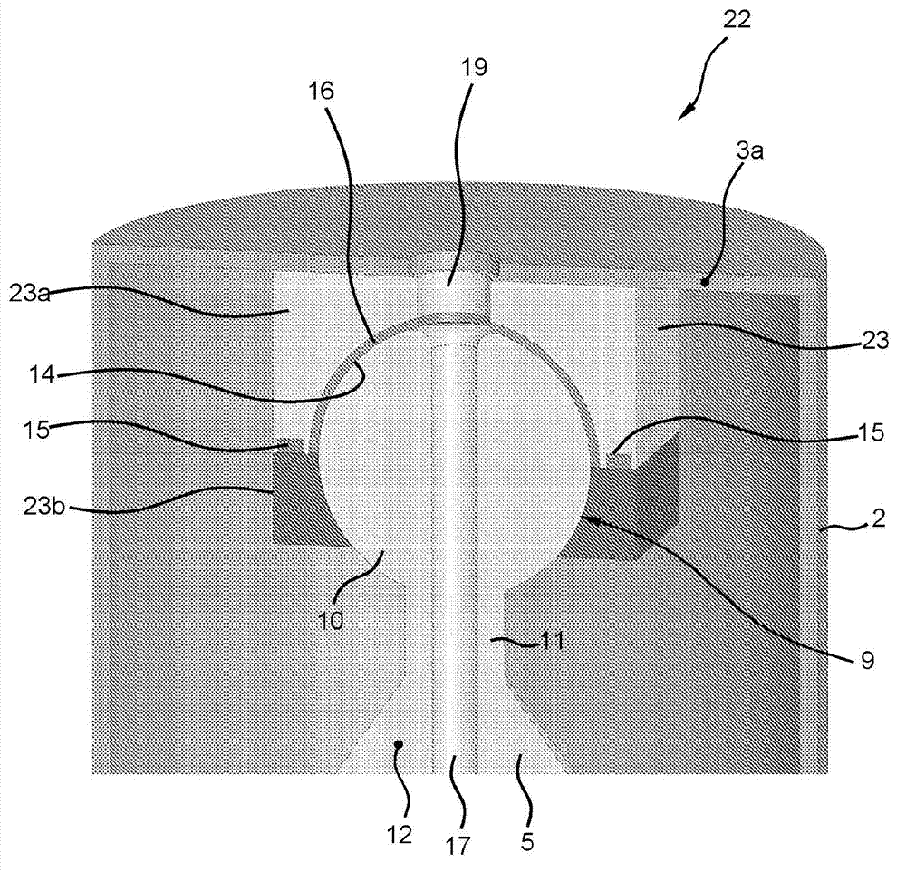 Illumination device having a heat sink and method for directing a light bundle emitted by an illumination device