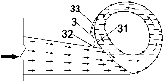 Volute chamber diversion ridge for vortex shaft