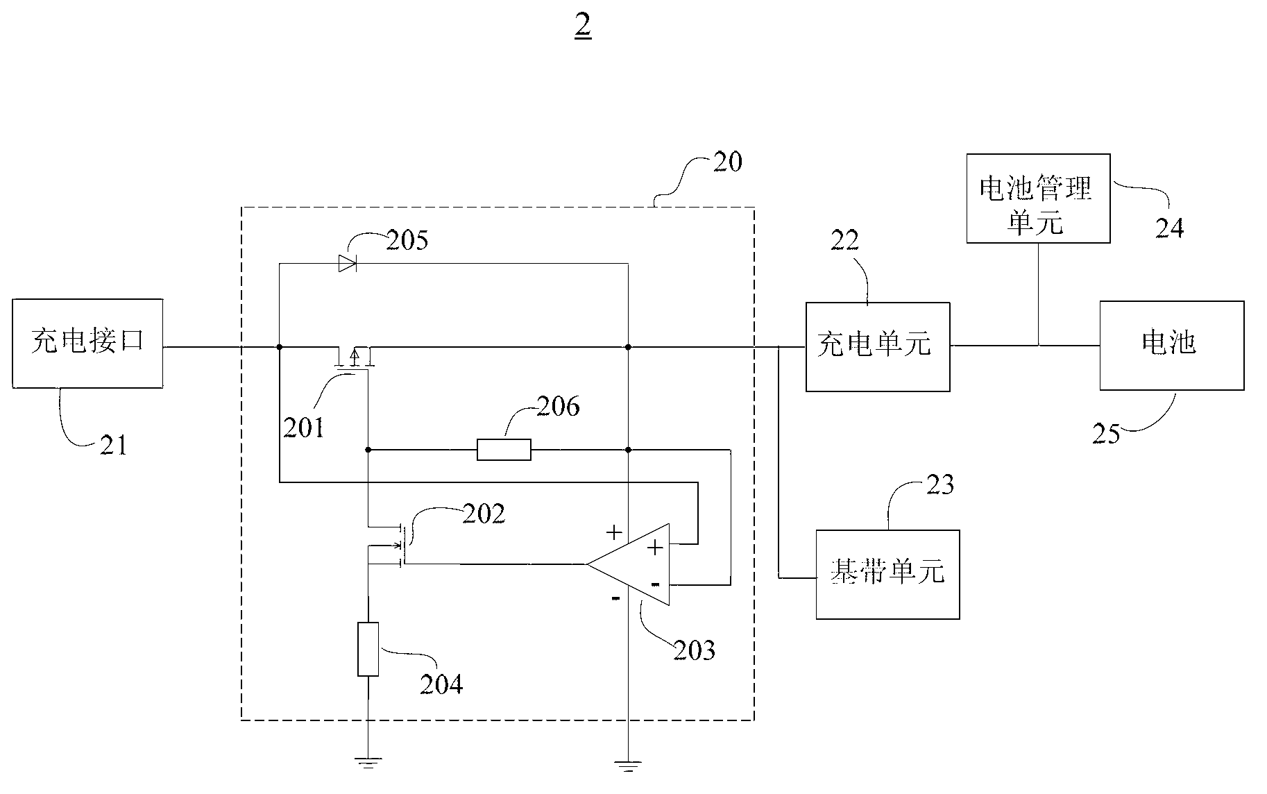 Mobile communication terminal and circuit used for protecting charging of mobile communication terminal