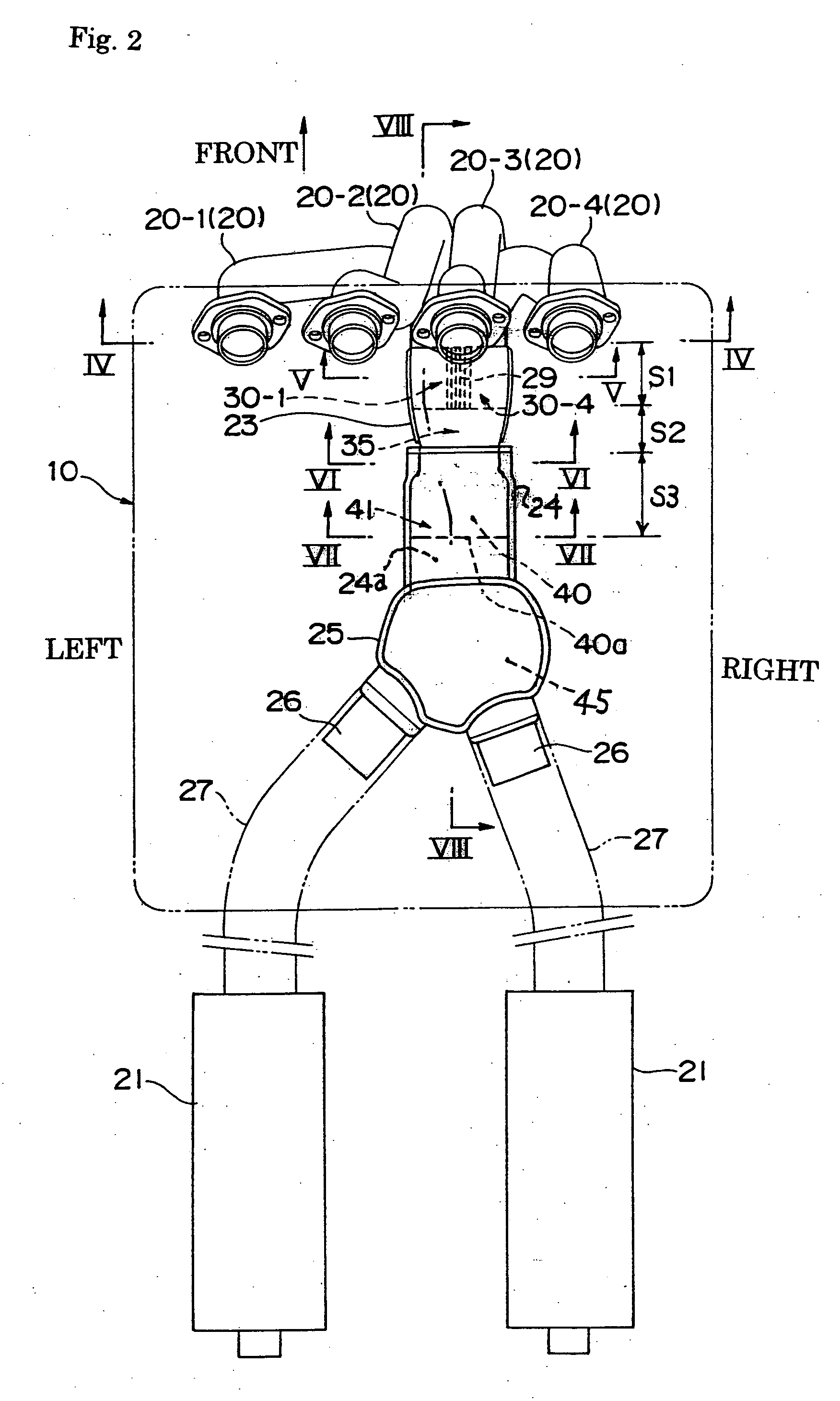 Vehicle exhaust apparatus and motorcycle equipped therewith