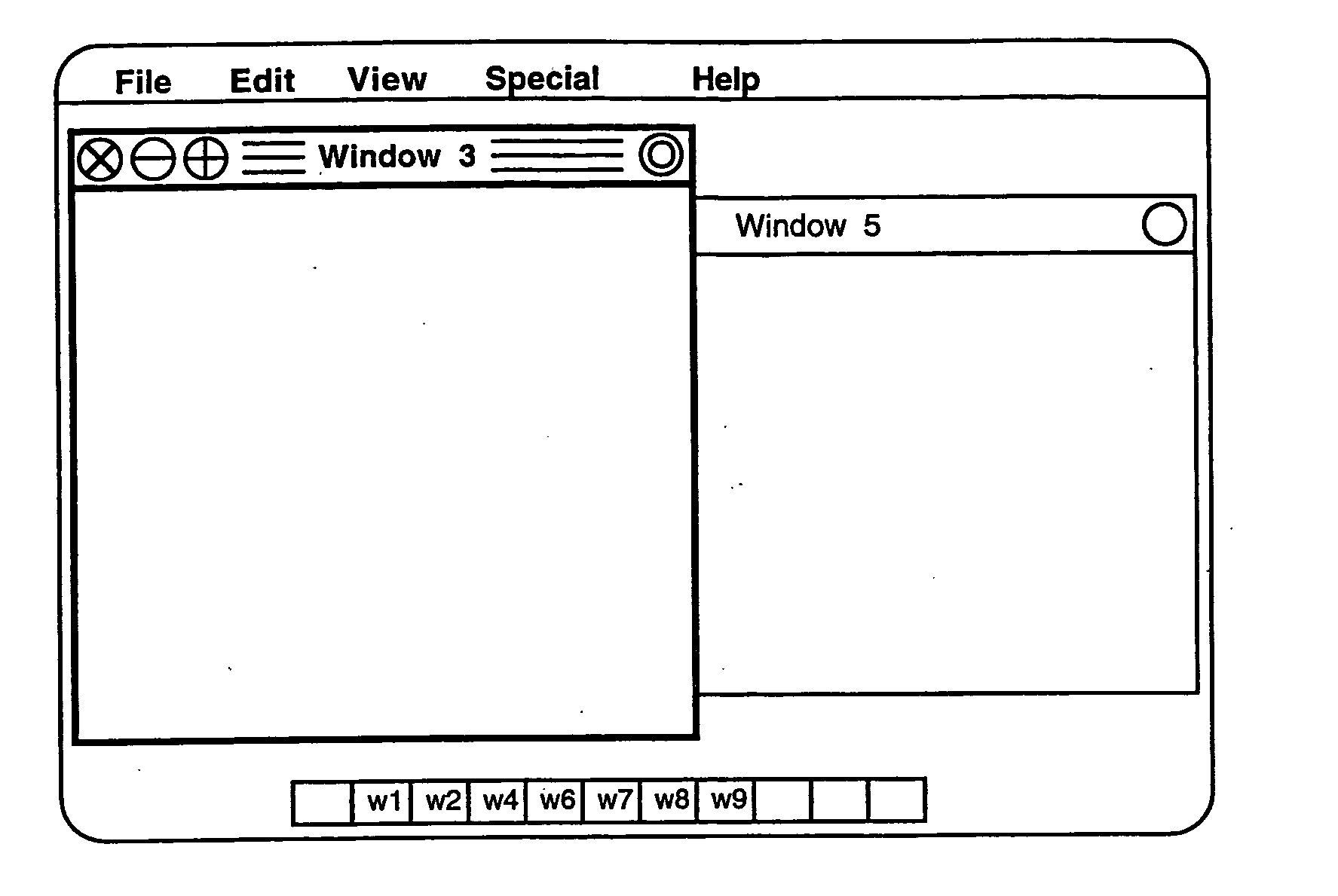 Computer interface having a single window mode of operation