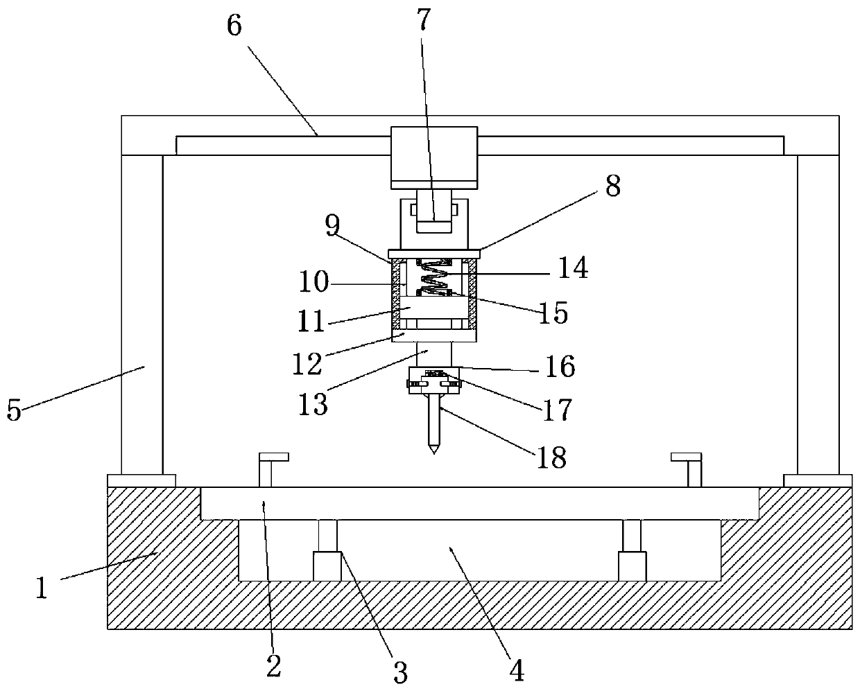 Etching device for producing machine part