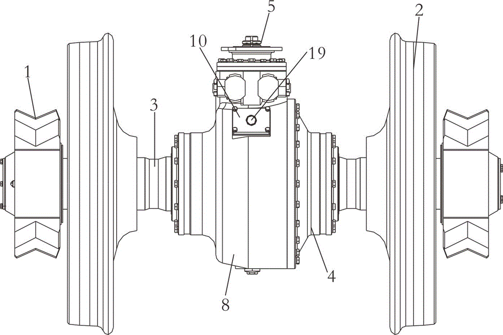 Axle gear box applied to internal combustion locomotive