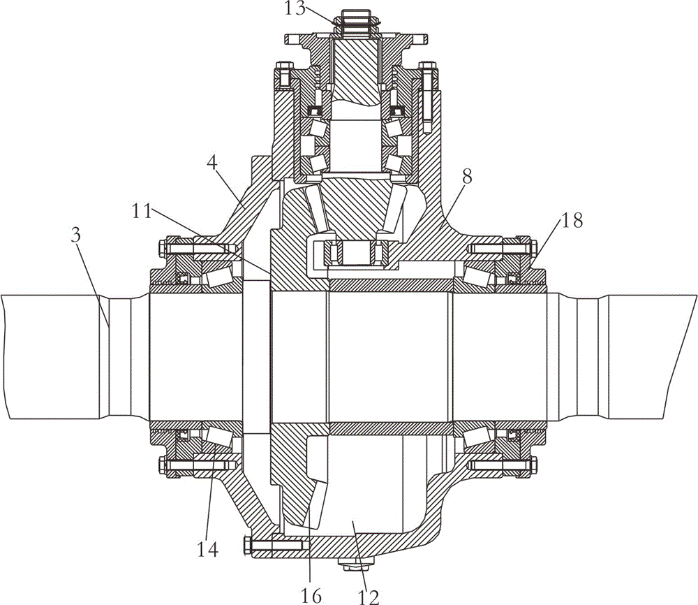 Axle gear box applied to internal combustion locomotive