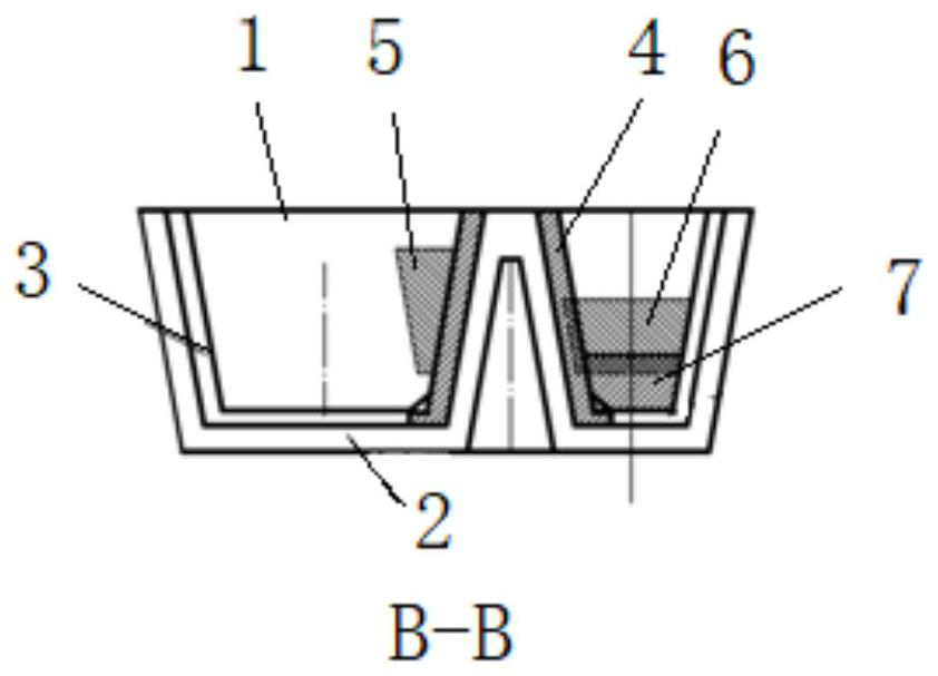 A three-strand slab continuous casting tundish diversion structure and manufacturing method