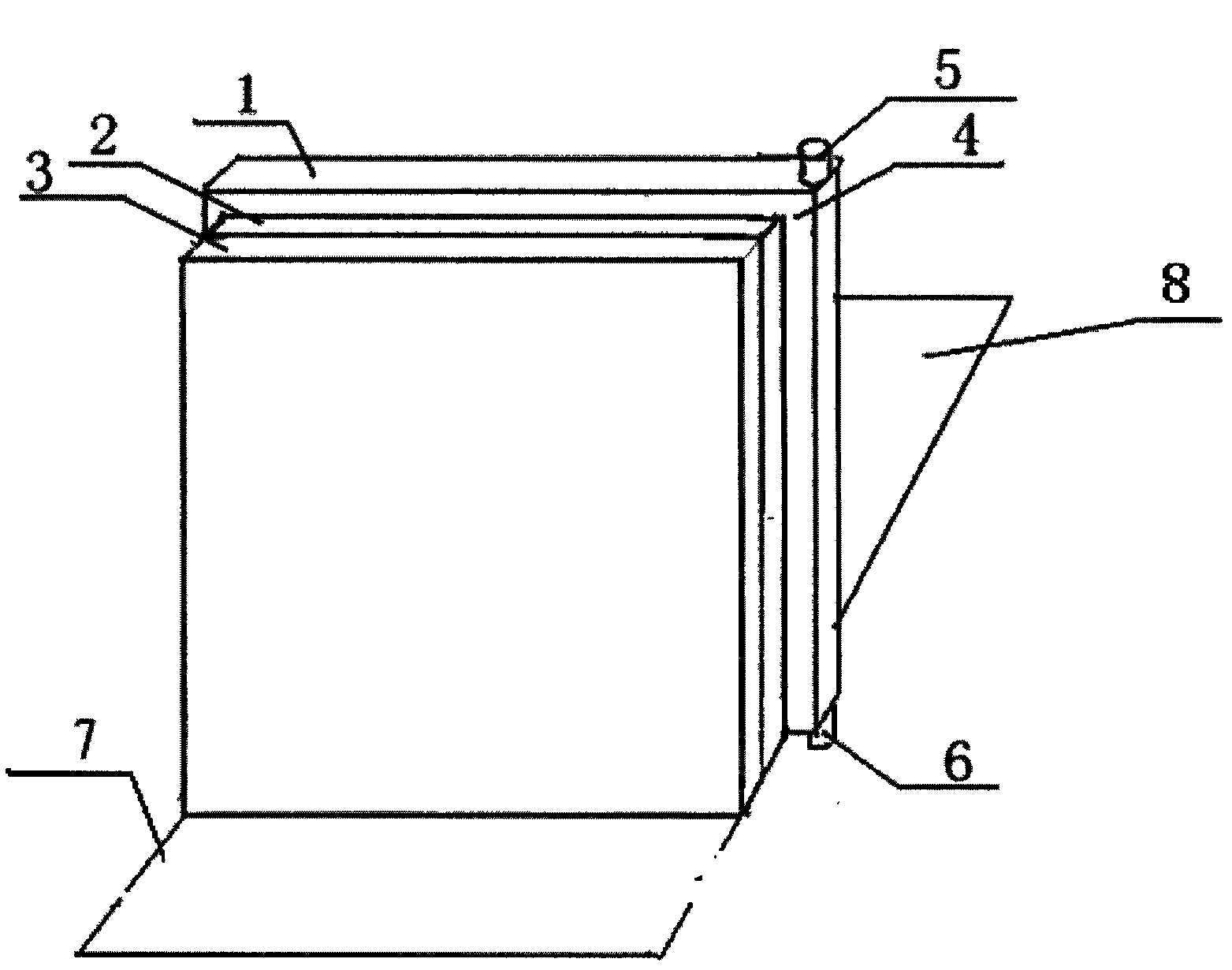 Combined interlayer pulley vertical hinged lead door and corresponding planer steel plate track