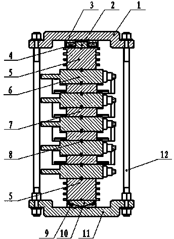 Integrated semiconductor power assembly and pressing gauge thereof