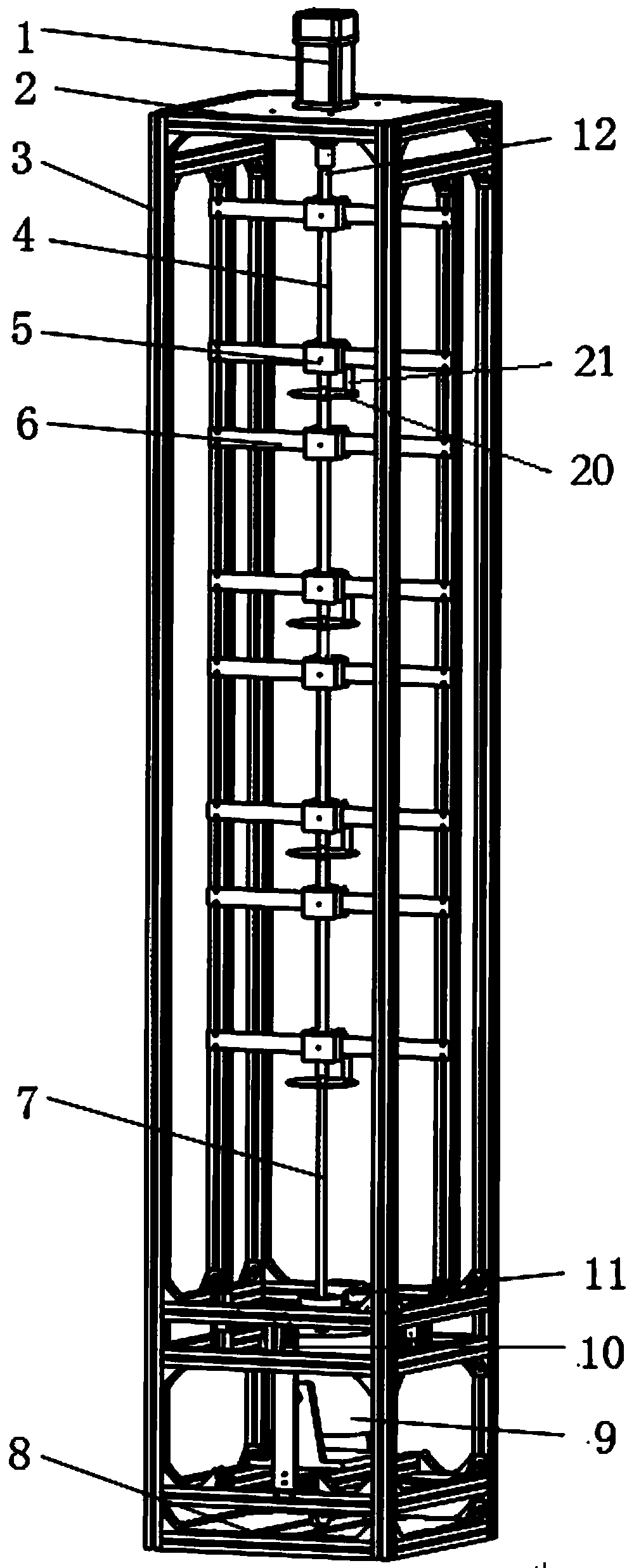 Experimental device for researching drill column dynamic characteristic