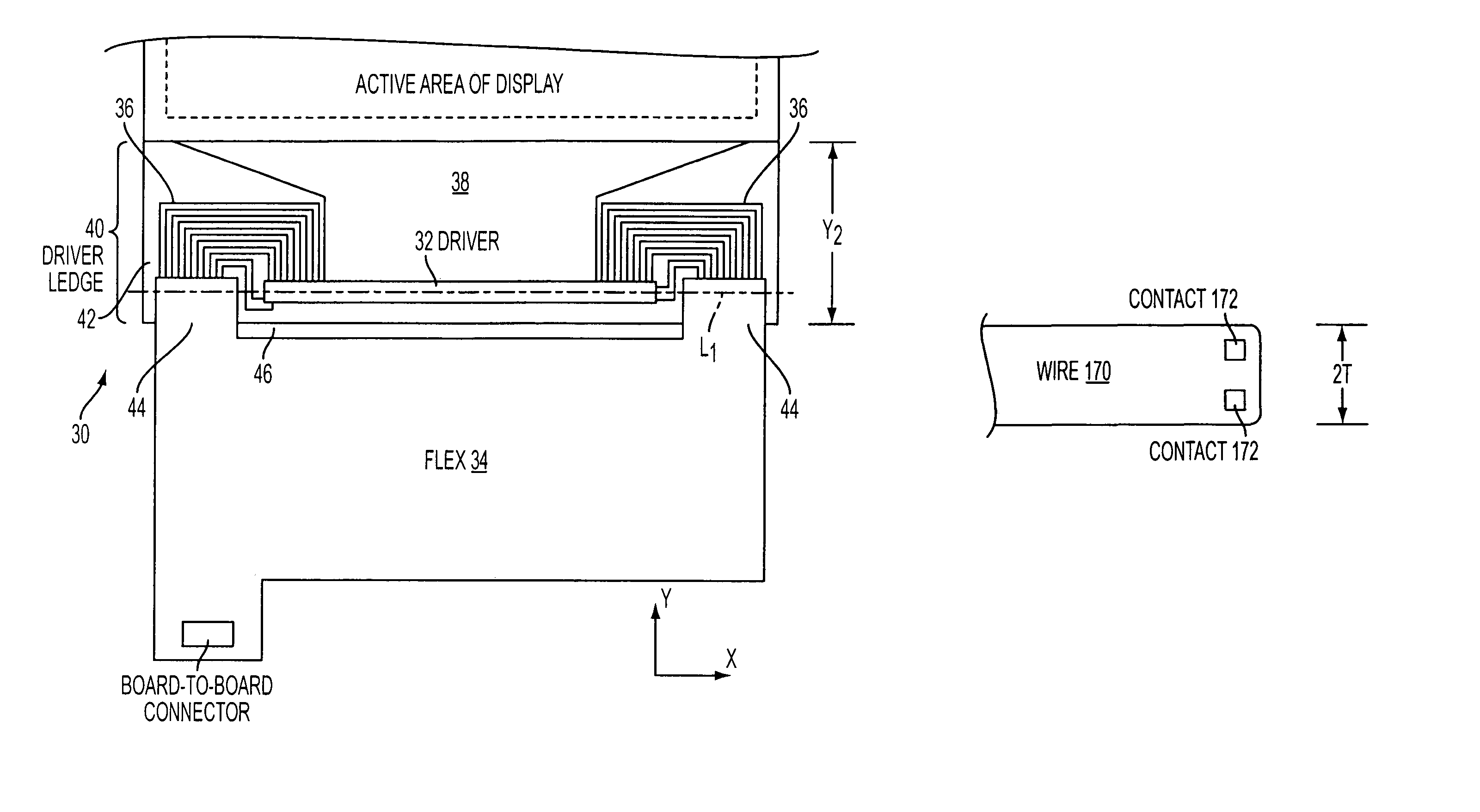 Compact display flex and driver sub-assemblies